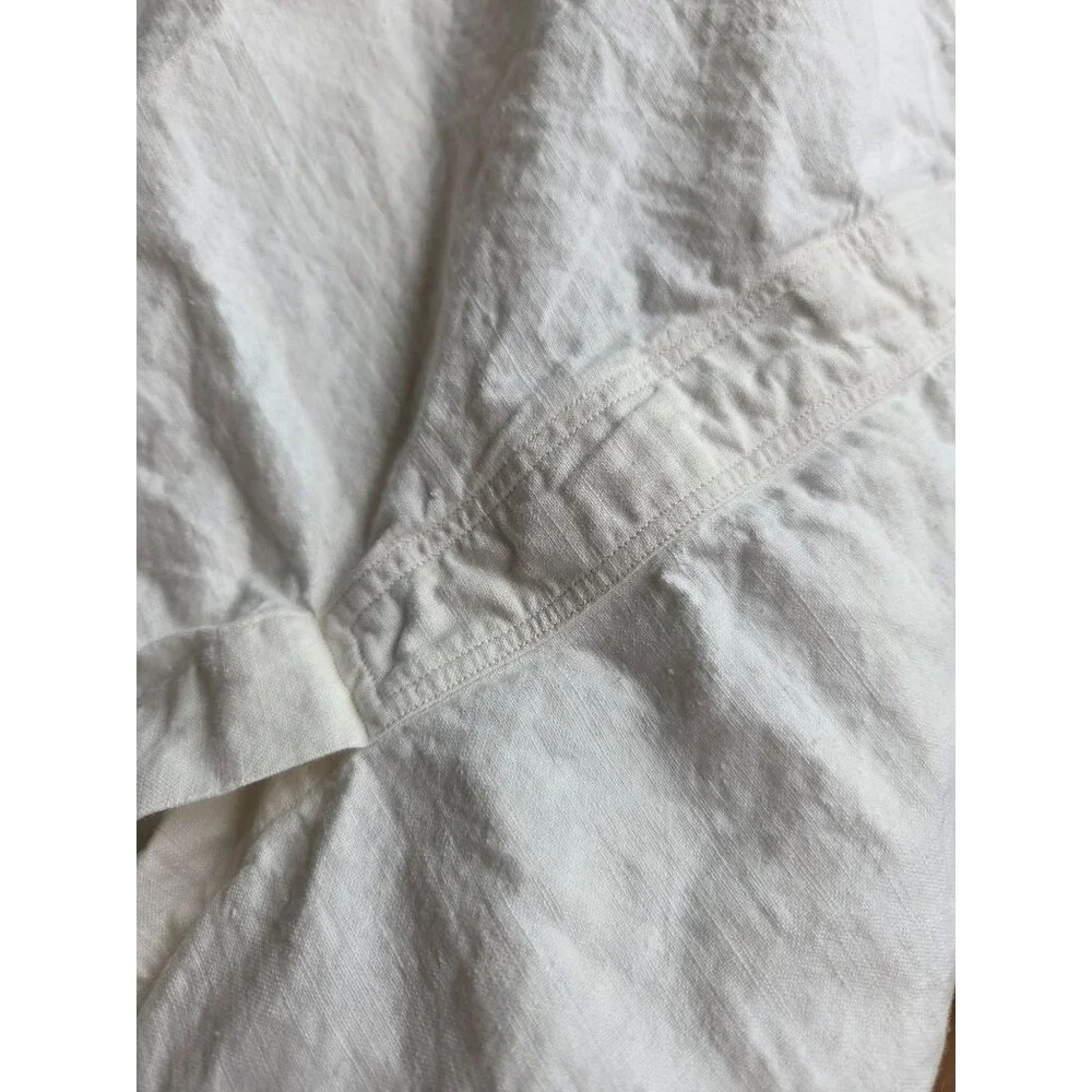 Antique French White Linen Monogrammed Duvet Cover 48